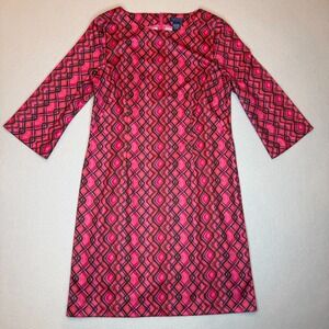 Doncaster Collection M Shift Dress Women Pink Modest 3/4 Sleeve Knee Length